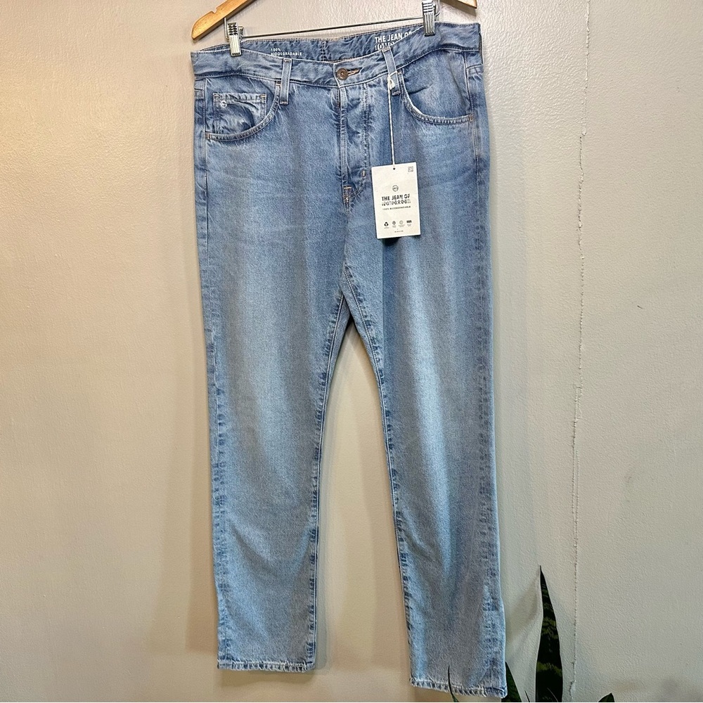 Adriano Goldschmied-Jeans of Tomorrow Sz34x33 Blue Everett Slim Straight Jeans - Picture 2 of 11